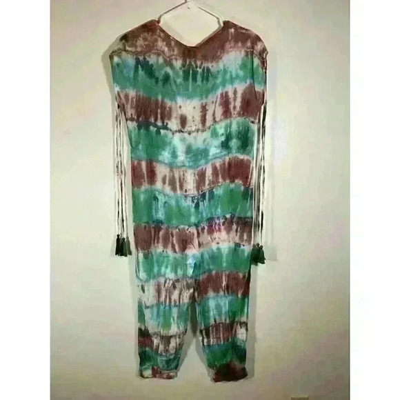 RAGA To Dye For Surplice Drawstring Waist Crop Jumpsuit R4245 Size S Beach Vacay - Picture 2 of 8